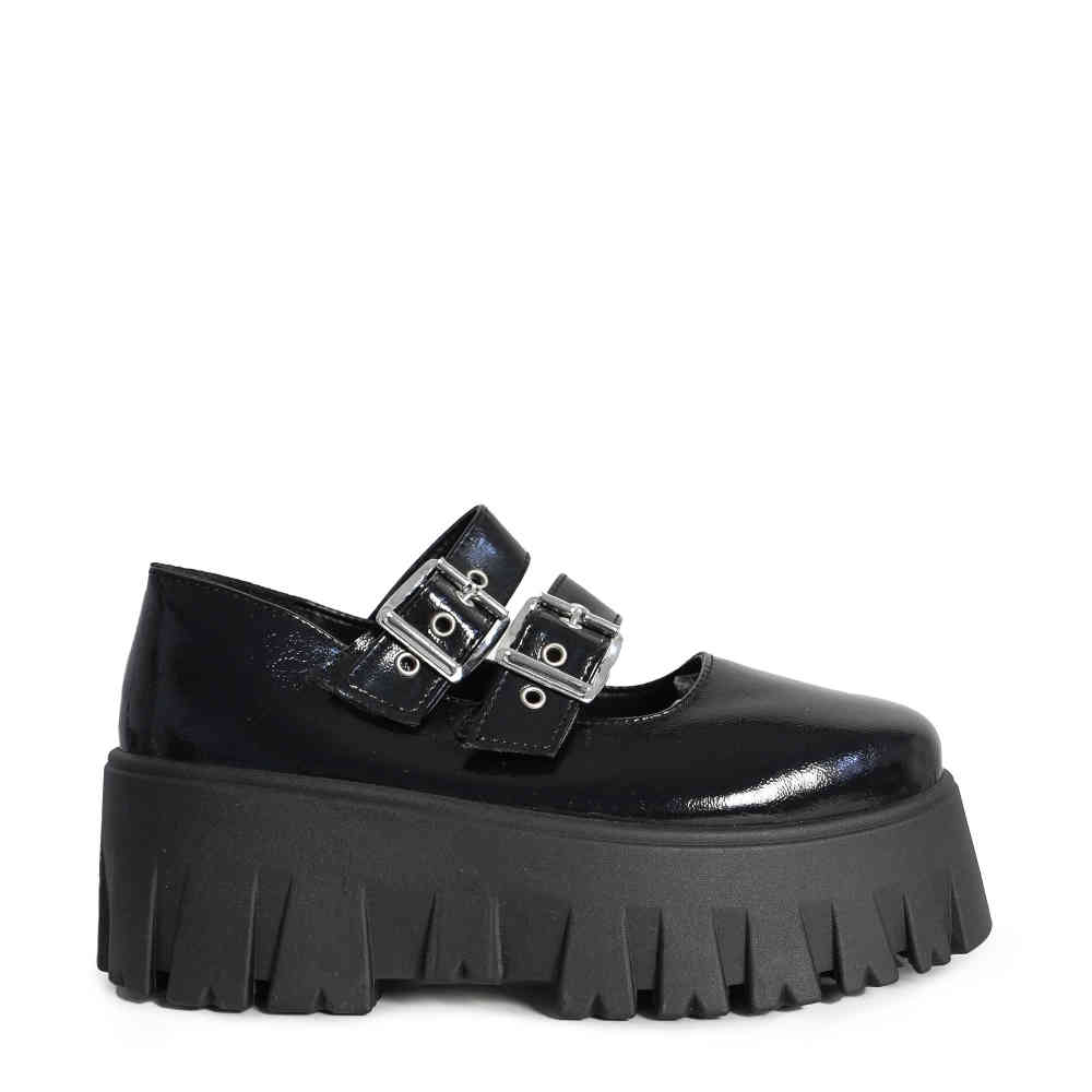 Altercore - Skarde Vegan Patent Chaussures basses - Noir